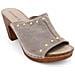 Zoccolo Donna Pelle Scamosciata Taupe Tacco 7,5cm Art. 10644-30 Taglia: 38 - Foto miniatura 2