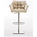 Sgabello Alto Bar Damaso I Sgabello Design Cucina Trapuntato in Tessuto con Braccioli E Schienale Imbottiti l Sedia Sgabello Bar Pub con Poggiapiedi Crema Acciaio Inox - Foto miniatura 2