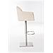 Sgabello Alto Bar Damaso I Sgabello Design Cucina Trapuntato in Tessuto con Braccioli E Schienale Imbottiti l Sedia Sgabello Bar Pub con Poggiapiedi Crema Acciaio Inox - Foto miniatura 3