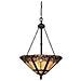 Lampada Da Soffitto Tiffany A 3 Luci, Finitura Bronzo, Attacco E27 - Foto miniatura 1
