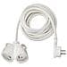 Cavo Di Prolunga Da 3 M Con Spina Piatta E Doppia Spina (ip20, Cavo Tipo H05vv-f 3g1.5), Bianco - Foto miniatura 1