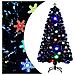 Albero Natale Con Fiocchi Di Neve A Led Nero 120cm Fibra Ottica - Foto miniatura 1