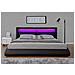Brixton Struttura Letto In Similpelle Nera Con Led 140x190 Cm - Foto miniatura 4
