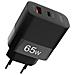 Caricabatterie Da Muro Con 2 Porte, 1x Usb + 1x Usb-c 65w Compatto Linq Nero - Foto miniatura 1