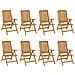 Sedie da Giardino Reclinabili con Cuscini 8 pz in Legno di Teak - Foto miniatura 3