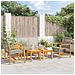 Set Salotto Da Giardino 5pz Grigio In Polyrattan E Legno Acacia - Foto miniatura 1