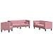Set Divani Chesterfield 3pz Con Cuscini Rosa Velluto - Foto miniatura 2