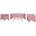 Set Divani Chesterfield 3pz Con Cuscini Rosa Velluto - Foto miniatura 1