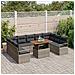 Set Divano da Giardino  in 10 Pezzi con Cuscini Grigio Polyrattan Legno di Acacia, Divano da Giardino  per 2 Persone con Cuscini Grigio Polyrattan - Foto miniatura 3