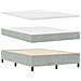 Letto con Rete a Molle con Materasso e Panchina Grigio Chiaro 160x200 cm Velluto - Foto miniatura 3