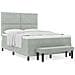 Letto con Rete a Molle con Materasso e Panchina Grigio Chiaro 160x200 cm Velluto - Foto miniatura 4