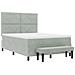 Letto con Rete a Molle con Materasso e Panchina Grigio Chiaro 160x200 cm Velluto - Foto miniatura 8