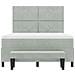Letto con Rete a Molle con Materasso e Panchina Grigio Chiaro 160x200 cm Velluto - Foto miniatura 9