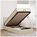 Pouf Letto con Materasso e LED Crema 90x200 cm in Tessuto - Foto miniatura 2