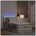 Pouf Letto con Materasso e LED Crema 90x200 cm in Tessuto - Foto miniatura 3