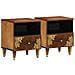 Comodini 2 pcs 40x33x46 cm Legno Massello Mango - Foto miniatura 1