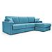 Chris Divano Letto Angolare Con Penisola In Simil Cotone T13 Azzurro - Foto miniatura 1