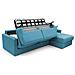 Chris Divano Letto Angolare Con Penisola In Simil Cotone T13 Azzurro - Foto miniatura 5