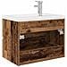Mobile da Bagno con Lavabo Integrato e Rubinetto Legno Antico - Foto miniatura 7