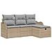 Set Divano da Giardino con cuscino 4 pcs beige e grigio chiaro - Foto miniatura 1