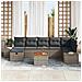 Set Divano da Giardino con cuscino 8 pcs Grigio Poly Rattan - Foto miniatura 3