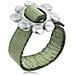 Anello Placcato Argento 925 Con Fibbia ""cadmi"", Pelle Verde - Foto miniatura 1