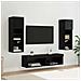 Unità TV da Parete 6 pcs Rovere Nero Legno multistrato - Foto miniatura 2