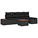 Set Divano da Giardino con cuscino 6 pcs Nero Poly Rattan - Foto miniatura 1