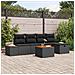 Set Divano da Giardino con cuscino 6 pcs Nero Poly Rattan - Foto miniatura 2