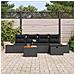 Set Divano da Giardino con cuscino 6 pcs Nero Poly Rattan - Foto miniatura 3