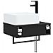 Lavabo da Parete Nero 53 x 35 x 39 cm Legno ingegnerizzato - Foto miniatura 2