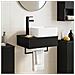 Lavabo da Parete Nero 53 x 35 x 39 cm Legno ingegnerizzato - Foto miniatura 6