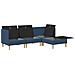 Set di divani modulari con spazio di archiviazione 4 pcs Blu - Foto miniatura 4