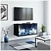 Mobile TV da Parete RAALTE 69 x 33 x 40 cm Rovere Nero - Foto miniatura 2