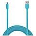 Micro USB to USB cable Flat Tab - Blue - Foto miniatura 1
