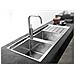 Lavello NPX621 SX 2 Vasche Gocciolatoio a Sinistra Dimensioni 116 x 51 cm Colore Inox Satinato Serie Neptune Plus - Foto miniatura 2