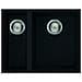 Lavello Quadra 150 Keratek Plus Sottotop 56x44 cm 2 vasche Colore Nero Assoluto 86 - Foto miniatura 1