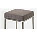 Sgabello Bar Senza Schienale MONTREAL in Tessuto - Sgabello Bancone Imbottito in Acciaio Inox H85 cm I Sedia Bar con Poggiapiedi grigio Base acciaio inox - Foto miniatura 3
