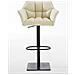Sgabello Alto Regolabile Damaso in Similpelle I Sgabello Bancone con Braccioli E Schienale Imbottiti E Poggiapiedi, H 58-83 CM Crema Nero - Foto miniatura 2