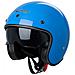 Casco Moto Jet Cafe Racer Omologato Ece 22-05 Parasole Scooter Blu S - Foto miniatura 1