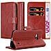 Custodia Compatibile Con Nokia Lumia 550 In Rosso Vinaccia - Coperchio Protettiva Con Chiusura Magnetica, Funzione Stand E Tasca Per Le Carte - Foto miniatura 1