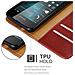Custodia Compatibile Con Nokia Lumia 550 In Rosso Vinaccia - Coperchio Protettiva Con Chiusura Magnetica, Funzione Stand E Tasca Per Le Carte - Foto miniatura 6