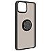 Cover Apple Iphone 13 Pro Max Bimateriale Anello Supporto Metallico Nera - Foto miniatura 2