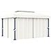 Gazebo con Tende e Stringa di Luci LED 4x3 m Bianco Crema - Foto miniatura 2