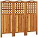 Divisorio A 3 Pannelli 121,5x2x115 Cm Legno Massello Di Acacia - Foto miniatura 2