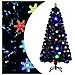 Albero Natale Con Fiocchi Di Neve A Led Nero 150cm Fibra Ottica - Foto miniatura 1