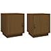 Comodini 2 Pz Miele 40x34x45 Cm In Legno Massello Di Pino - Foto miniatura 2