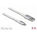 83003 Cavo Per Cellulare Argento, Bianco 3 M Usb A Lightning - Foto miniatura 3