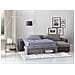 Divano Letto Alisea, Divano Ad Angolo, 100% Made In Italy, Sofà Con Apertura Girevole, Con Penisola Contenitore Reversibile, Con Braccioli Slim, Cm 260x95h90, Grigio E Antracite - Foto miniatura 3