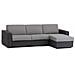Divano Letto Alisea, Divano Ad Angolo, 100% Made In Italy, Sofà Con Apertura Girevole, Con Penisola Contenitore Reversibile, Con Braccioli Slim, Cm 260x95h90, Grigio E Antracite - Foto miniatura 4